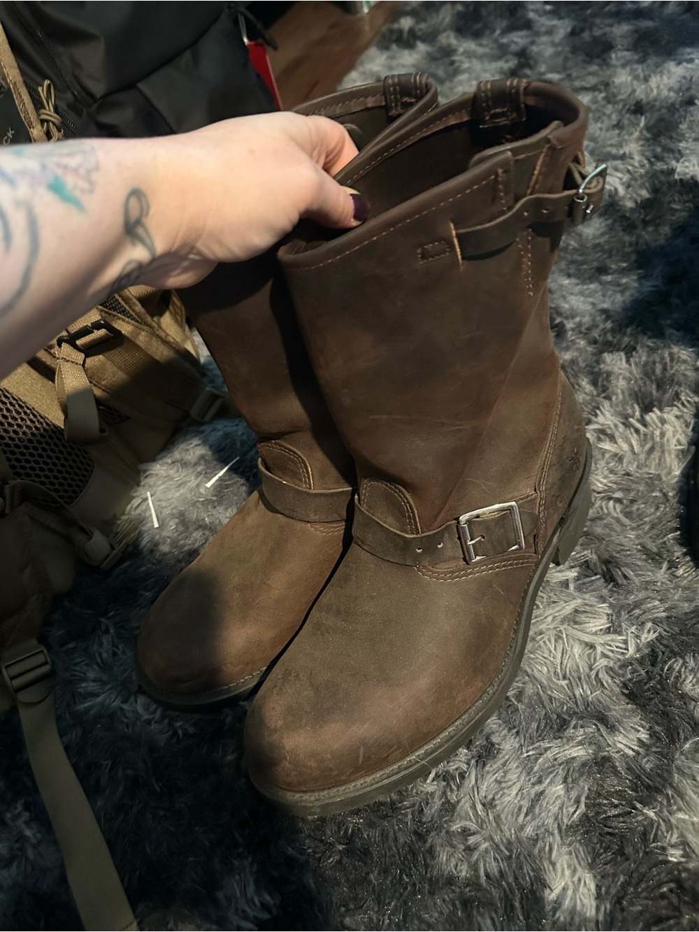Frye Mens engineer 12r in chocolate brown mens 10.5 - Picture 3 of 10